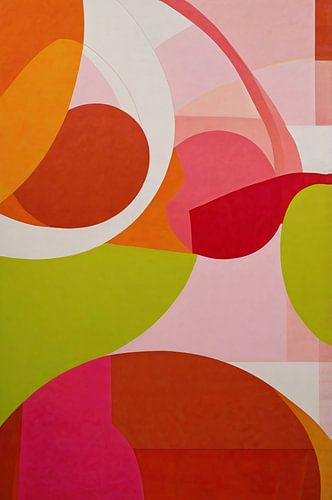 Abstracte kleurrijke geometrische vormen op canvas