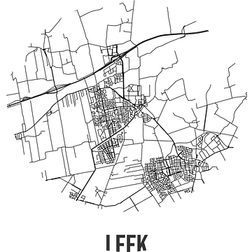 Leek (Groningen) | Landkaart | Zwart-wit van Rezona