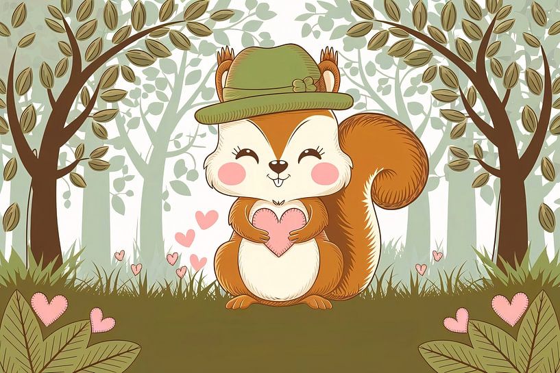 Mignon écureuil avec un coeur par Art & Soul Creations