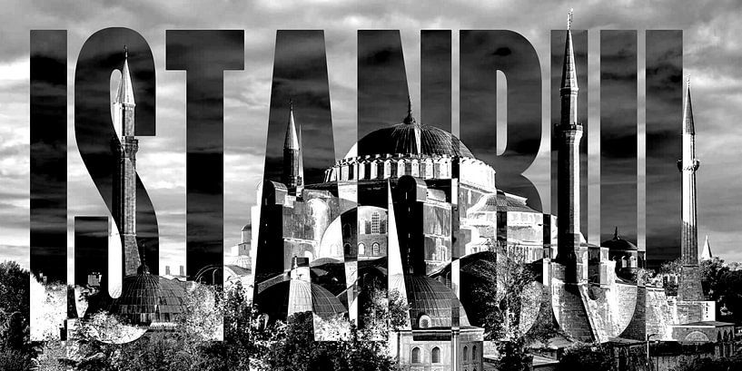 Istanbul Hagia-Sophia black white by Bass Artist