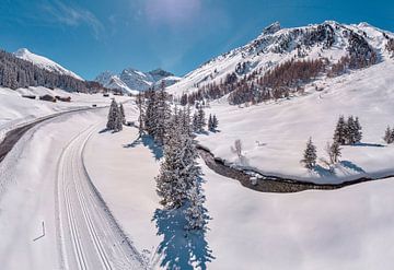 Sertigtal, langlauf route, Davos - Sertigtal, Graubünden, Zwitserland