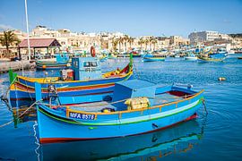 Bateaux de pêche traditionnels maltais, Marsaxlokk sur Marcel Bakker