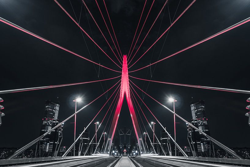 De rode Erasmusbrug Spin Rotterdam, zuid-holland van vedar cvetanovic