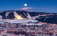 Full moon over wintry Lillehammer, Norway by Adelheid Smitt thumbnail
