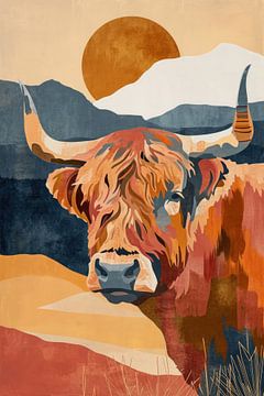 Prachtig en abstract: Schotse hooglander van Dave