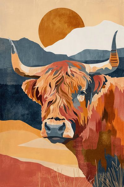 Beautiful and abstract: Scottish highlander by Steinfox Art