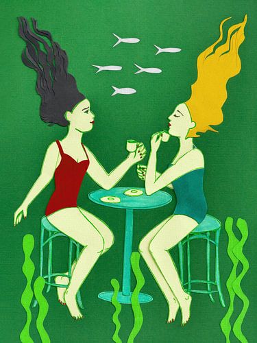 Tea drinking underwater