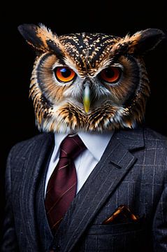 Stijlvolle uil in pak van Art & Soul Creations