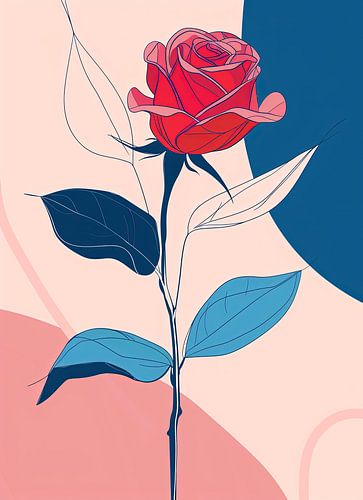 Rozengezicht in Lijnen no.1