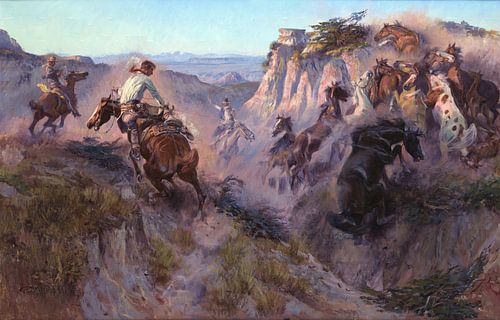 Charles Marion Russell~Wild Horse Hunters9168