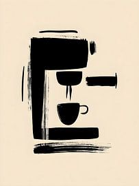 Minimalistische Siebträgermaschine im Brush-Stil