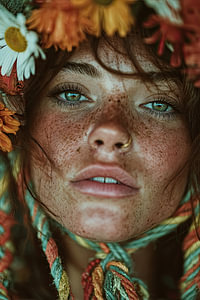 Kunst Frau mit Blumen