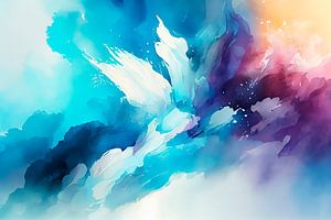 Abstrakte und farbenfrohe Aquarellmalerei