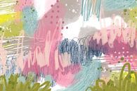 Happy Pastelly I, mixed-media abstract by De Schildertuin thumbnail