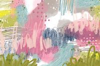 Happy Pastelly I, mixed-media abstract