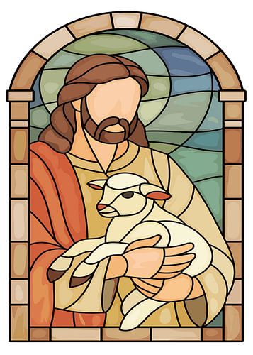 Goede Herder in Glas in Lood