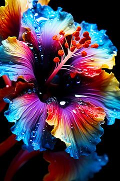 Fleur colorée sur haroulita
