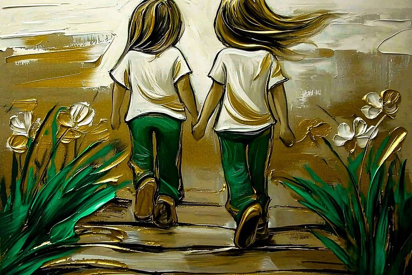 Wall decoration with two children by Art & Soul Creations