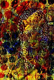 ZAKORAN : Tableau abstrait représentant un léopard sauvage