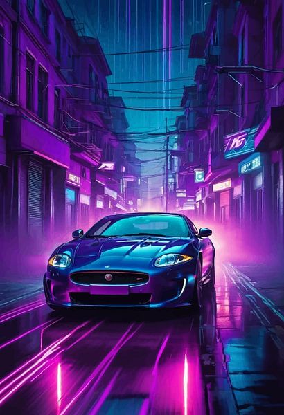 Jaguar XKR-S - Synthwave Neon von MIROKKU