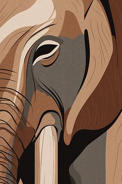 Portret van een Olifant van Patterns & Palettes
