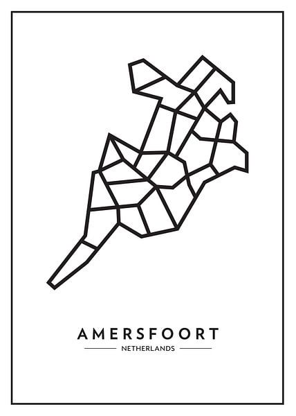 Amersfoort from above - abstract lines with character by Muurmap - Jouw Favorite stad of wijk aan de muur