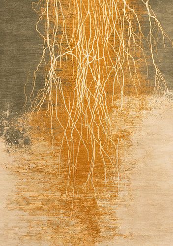 Abstracte vertakking in goud