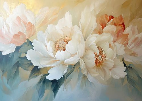 Pfingstrosen | Pfingstrosen in Pastell und Gold