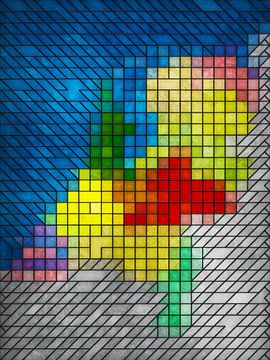 Glas-in-loodkaart Nederland van Frans Blok