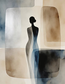 Graceful lines: an elegant silhouette in flowing, watercolour-like shapes by Dreiling.Art