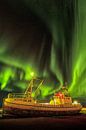 Noorderlicht in de nacht op IJsland met een schitterend lichtspe van Bas Meelker thumbnail