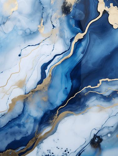 Marmer Blauw en Goud