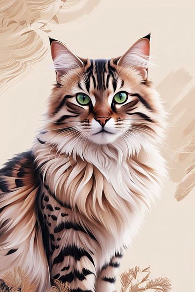 Prachtige kat met groene ogen van Art & Soul Creations