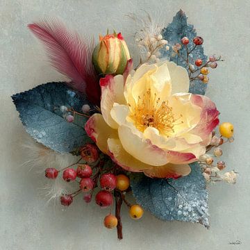 yellow flower with water and icing