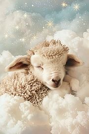 Sleeping lamb nursery by Poster Art Shop
