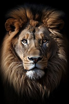 Majestätischer Löwenblick | Realistisches Löwenporträt von ARTEO Gemälde