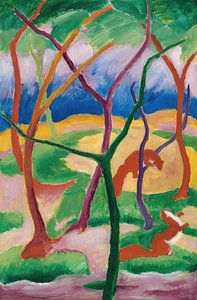 Weasels at Play, Franz Marc