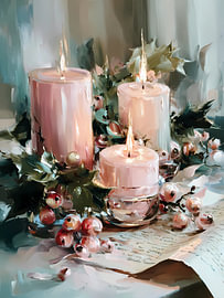Rosa Weihnachtskerzen von IamHomeStudio