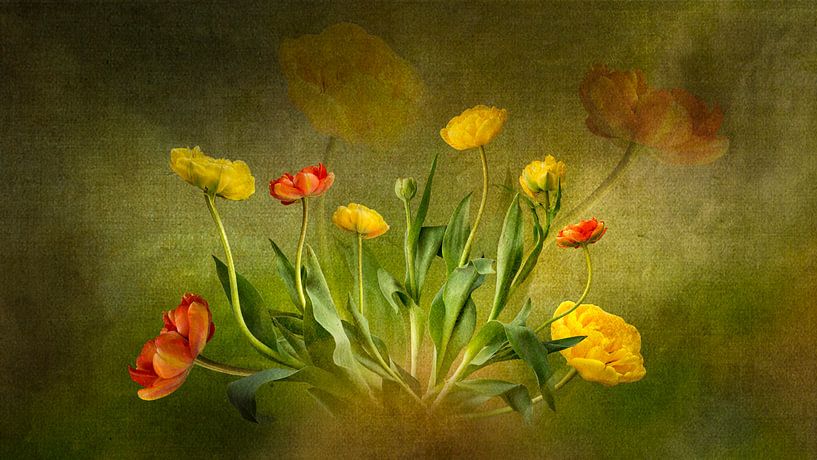 Bouquet de tulipes à la pivoine par Greetje van Son