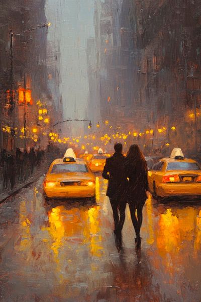 Romantischer Abend in der Stadt von Poster Art Shop