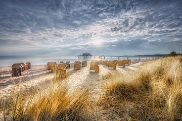 Dunes and beach chairs at Timmendoerfer Strand by Voss Fine Art Fotografie
