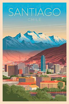 Santiago, Chili. van Poster Art Shop