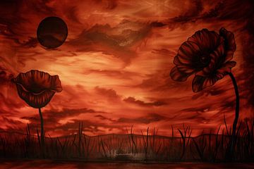 Railway to fiery sunset by Art & Soul Creations