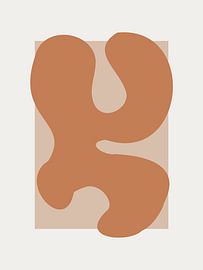 Blob - forme organique en nuage, rose et caramel sur Daan Bakker