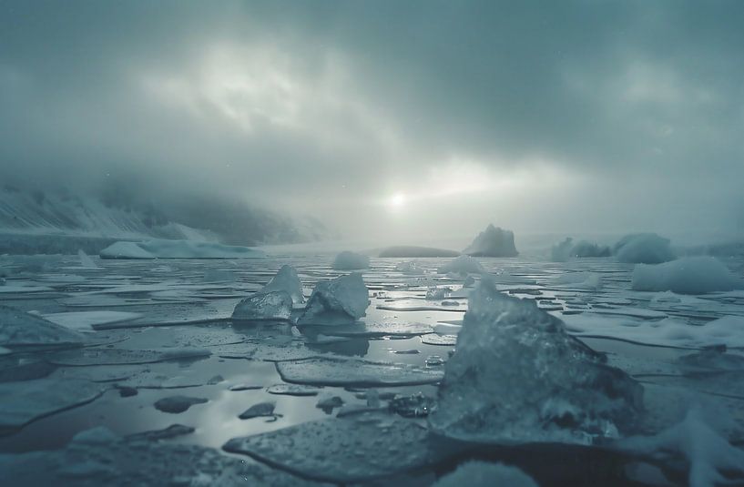 Magisch licht in een winterlandschap van fernlichtsicht