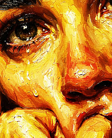 Golden Tears – Emotionales Augenbild in Nahaufnahme von RAMYHEFNY-GALLERY