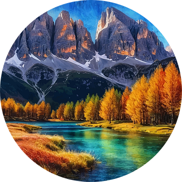 Lago Federa Dolomieten Herfstavond 2