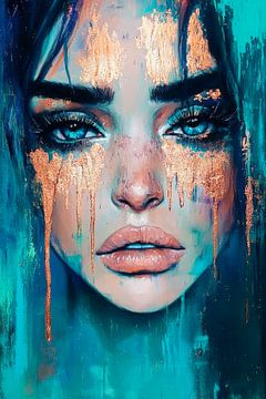 Emotional portrait study with colour gradient by Poster Art Shop