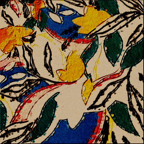 SOLÉARA : Décoration murale à motif floral abstrait
