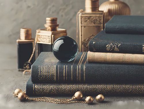 Magische kristallen bol, rituele boeken